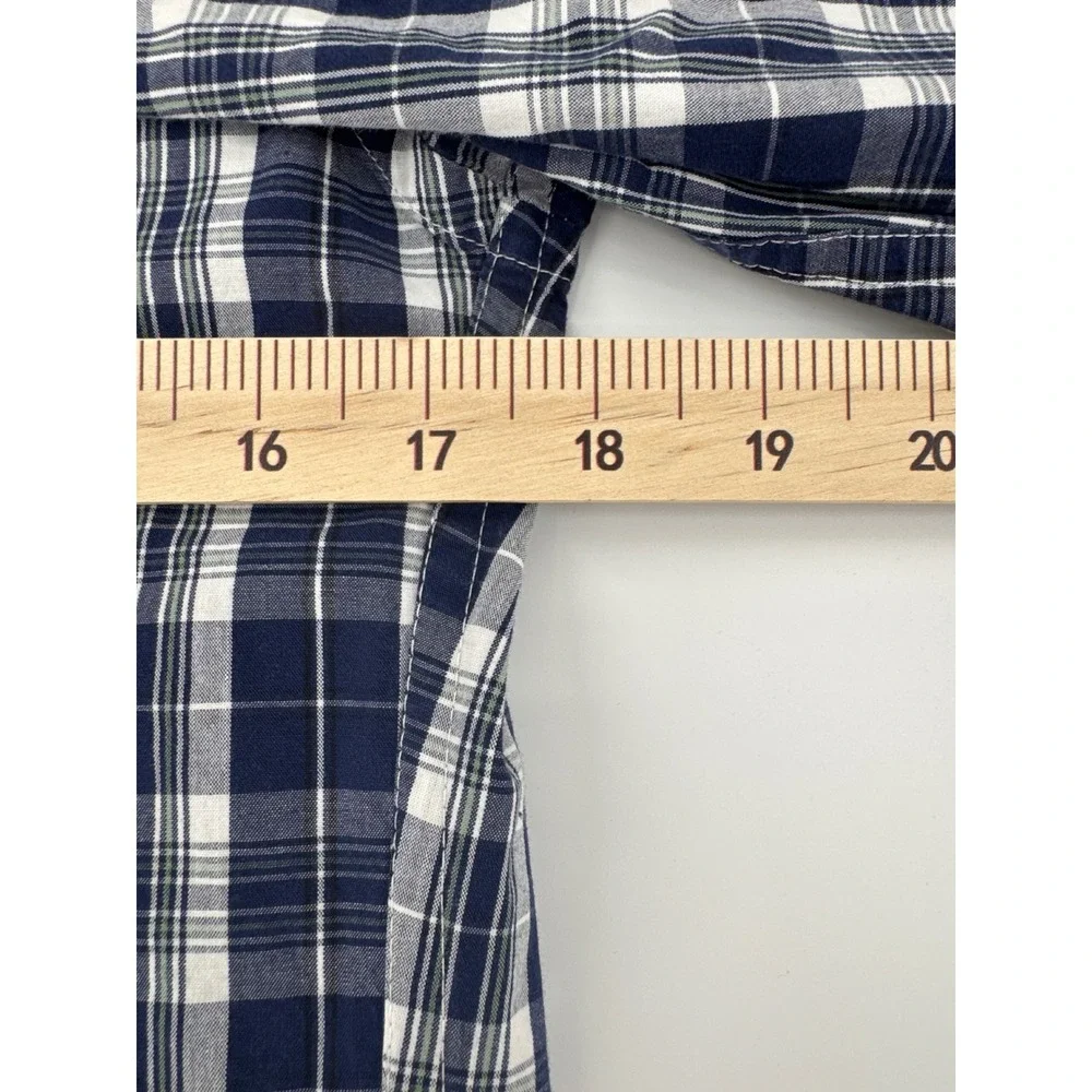 J. Crew Tailored Quality‎ Woven Shirts Mens XS Blue Plaid Long Sleeve Cotton